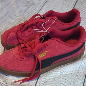 Puma Kids Vibrant Red and Black Sneakers